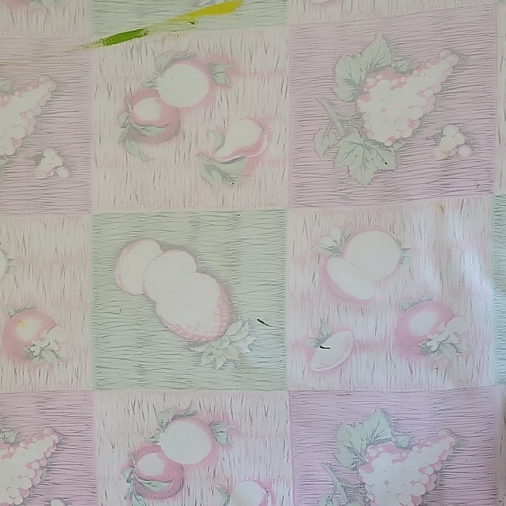 Oilcloth Tablecloth 1980's. Measures 9.5' by 3.9'. Beautiful Vibrant Colors. - Picture 11 of 16